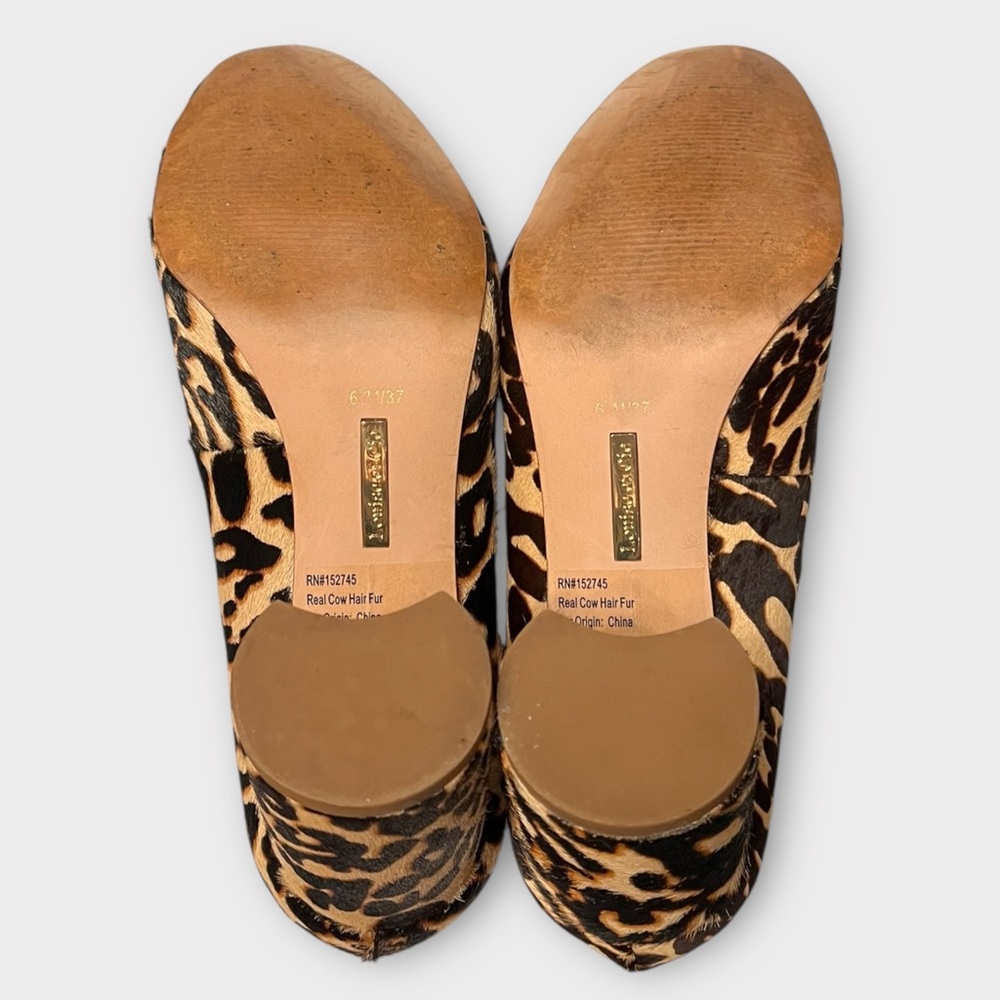 LOUISE ET CIE Leopard Print Calf Hair Almond Toe Heels Size 6.5 - Picture 6 of 8